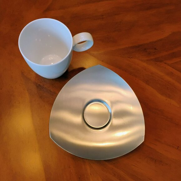 MCM Thomas Rosenthal Vario Porcelain & Stainless Coffee Set, Postmodern Cups Pot - Picture 9 of 12